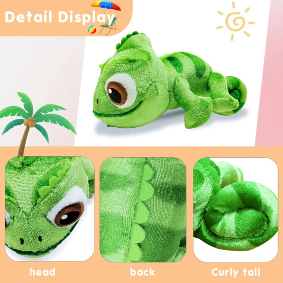 green chameleon plush toy shoulder buddy new 06