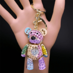Colorful Crystal Bear Keychain Bag Charm