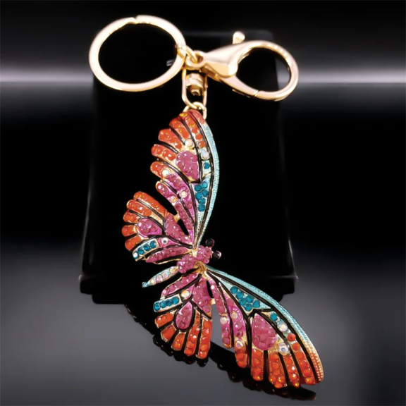 crystal butterfly keychain bag charm a1