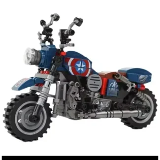 Motorcycle Building Block Blue 01