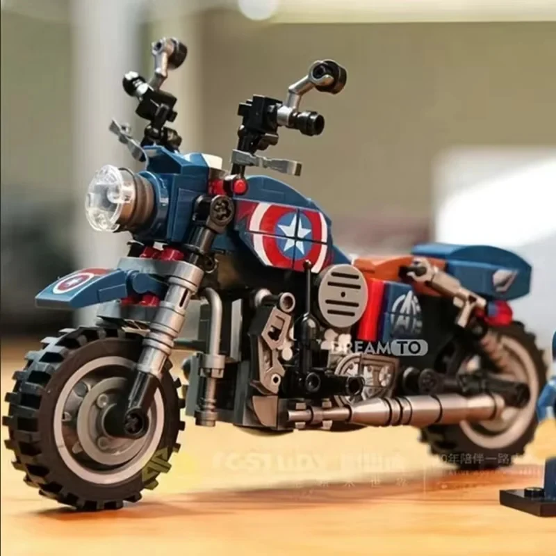 Shield Rider Motorcycle Building Blocks self-locking bricks close up