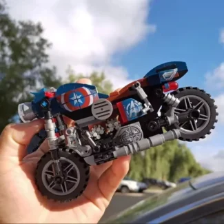 Motorcycle Building Block Blue 04