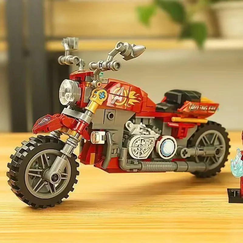 Motorcycle Building Block Red 01