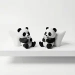 Panda Desk Ornament Pair Studio 04