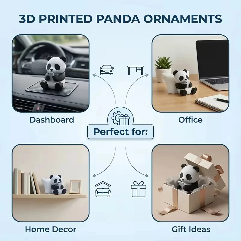 panda desk ornament dashboard office home decor and gift uses