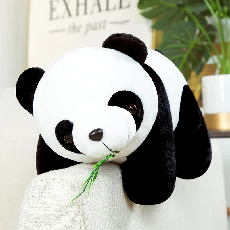baby panda plush doll close up