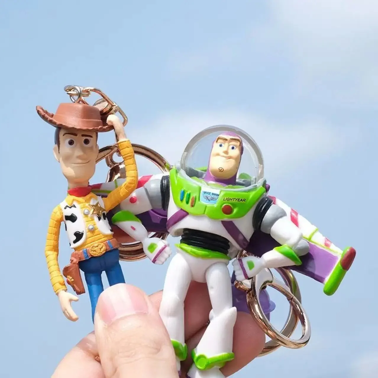 toy story doll keychain woody and buzz lightyear together