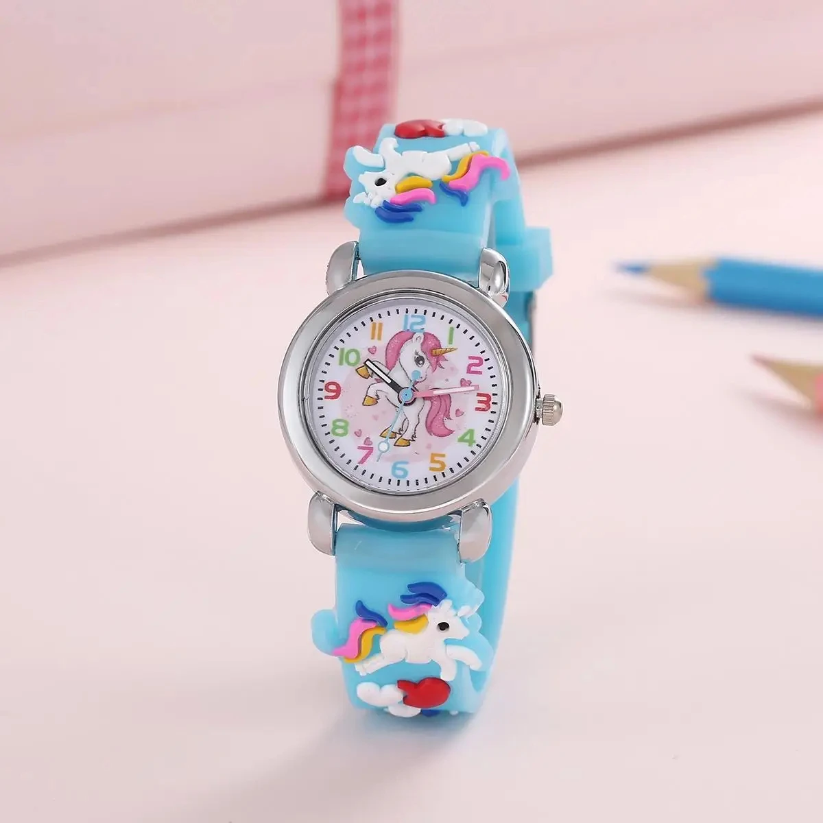 unicorn kids watch in light blue
